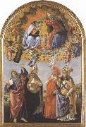 Sandro Botticelli Coronation of the Virgin,with Sts john the Evangelist,Augustine,jerome and Eligius or San Marco Altarpiece (mk36) oil painting artist